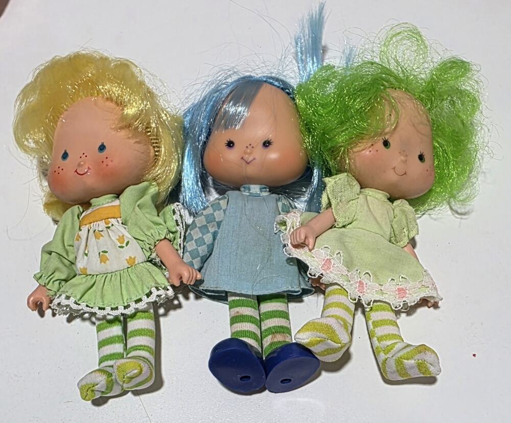 Kenner Strawberry Shortcake Vintage 1980s Doll Lot Of 3 Blueberry Keylime